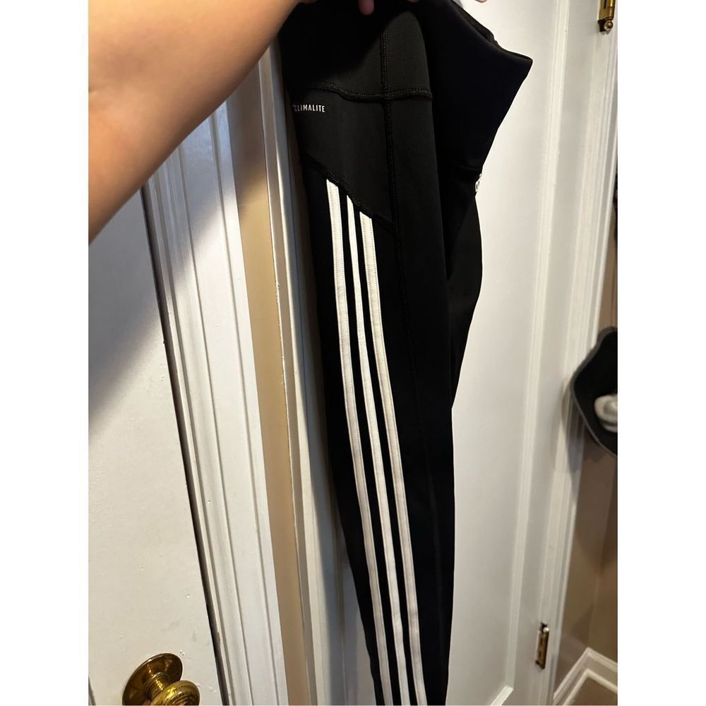 adidas Small Black High-Rise 3-Stripes 7/8 Sport Tights - Picture 3 of 8